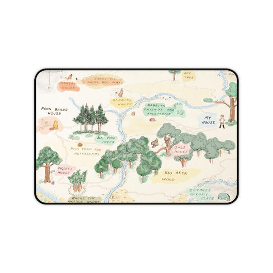 The 100 Aker Wood Map Computer Desk Mat