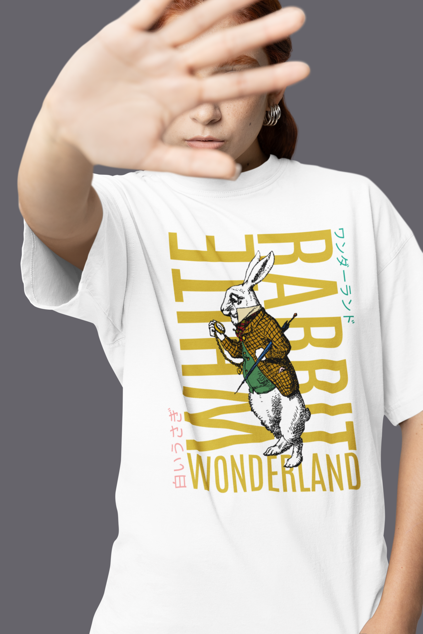 White Rabbit Wonderland Japanese Streetwear Adult Tee