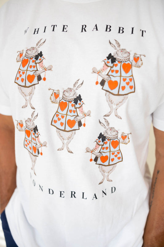 White Rabbit Wonderland Adult T-shirt