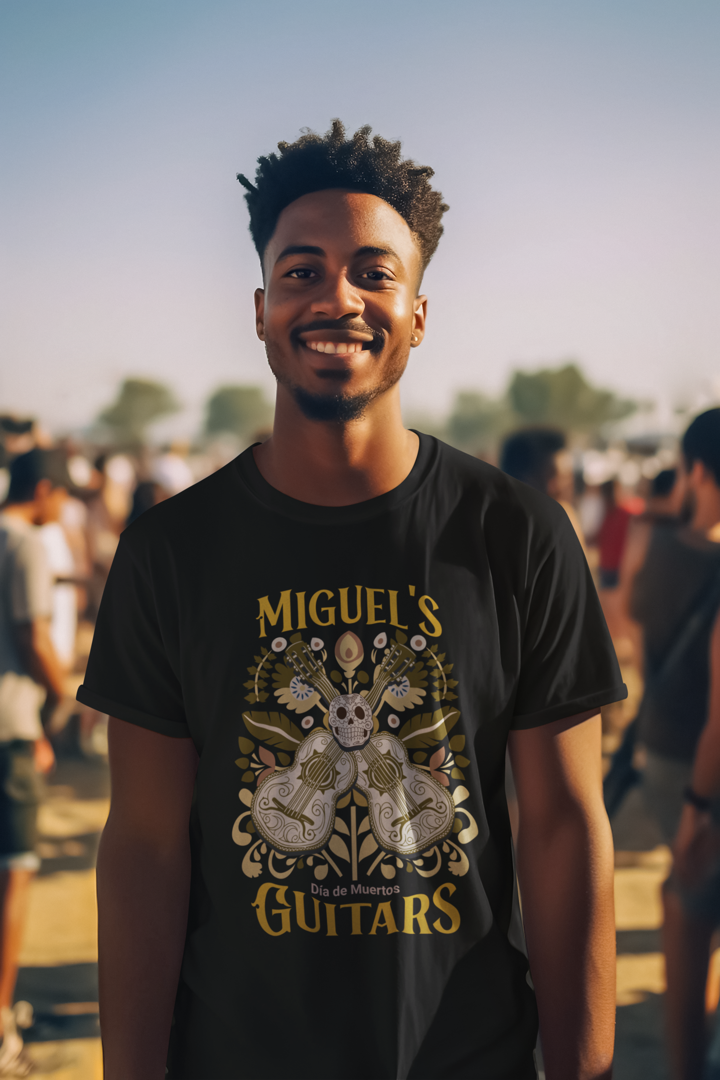 Miguel's Day of The Dead Guitars Adult Tee